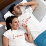 sane insane couple tshirt