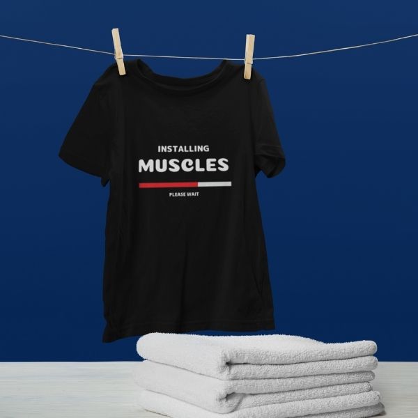 Installing muscles t shirt men gym tees