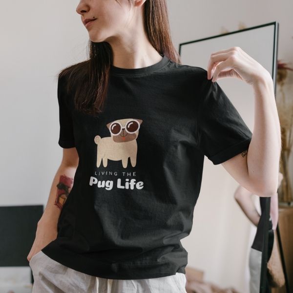 Living the pug life t shirt funny pet t shirt