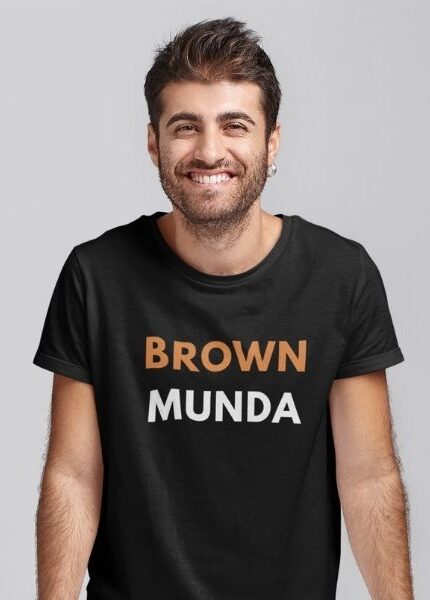 brown munde t shirt online india viral print browen munda