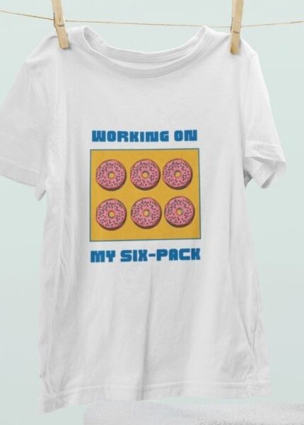 working on six pack men graphic tees printed