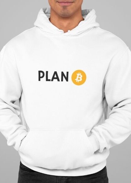 plan B bitcoin tshirt hoodie white