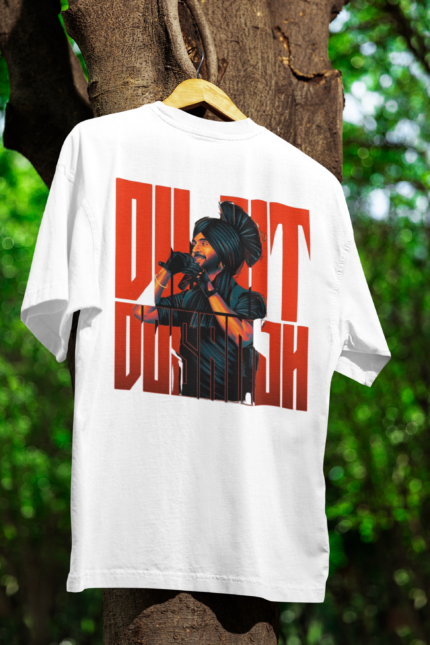 white diljit dosanjh oversized girl diluminati tshirt at cheap price